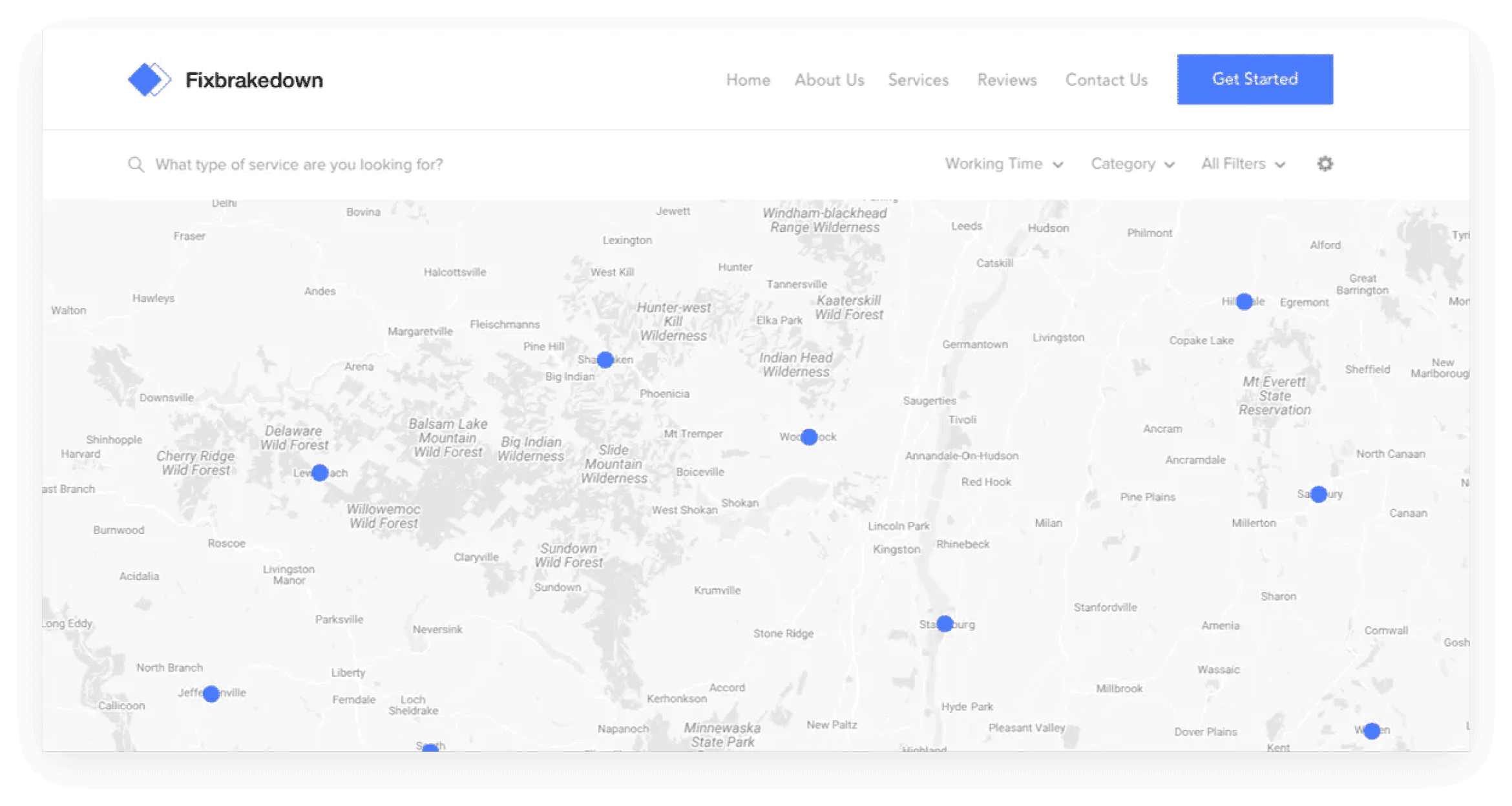 Fixbreakdown service locations on maps