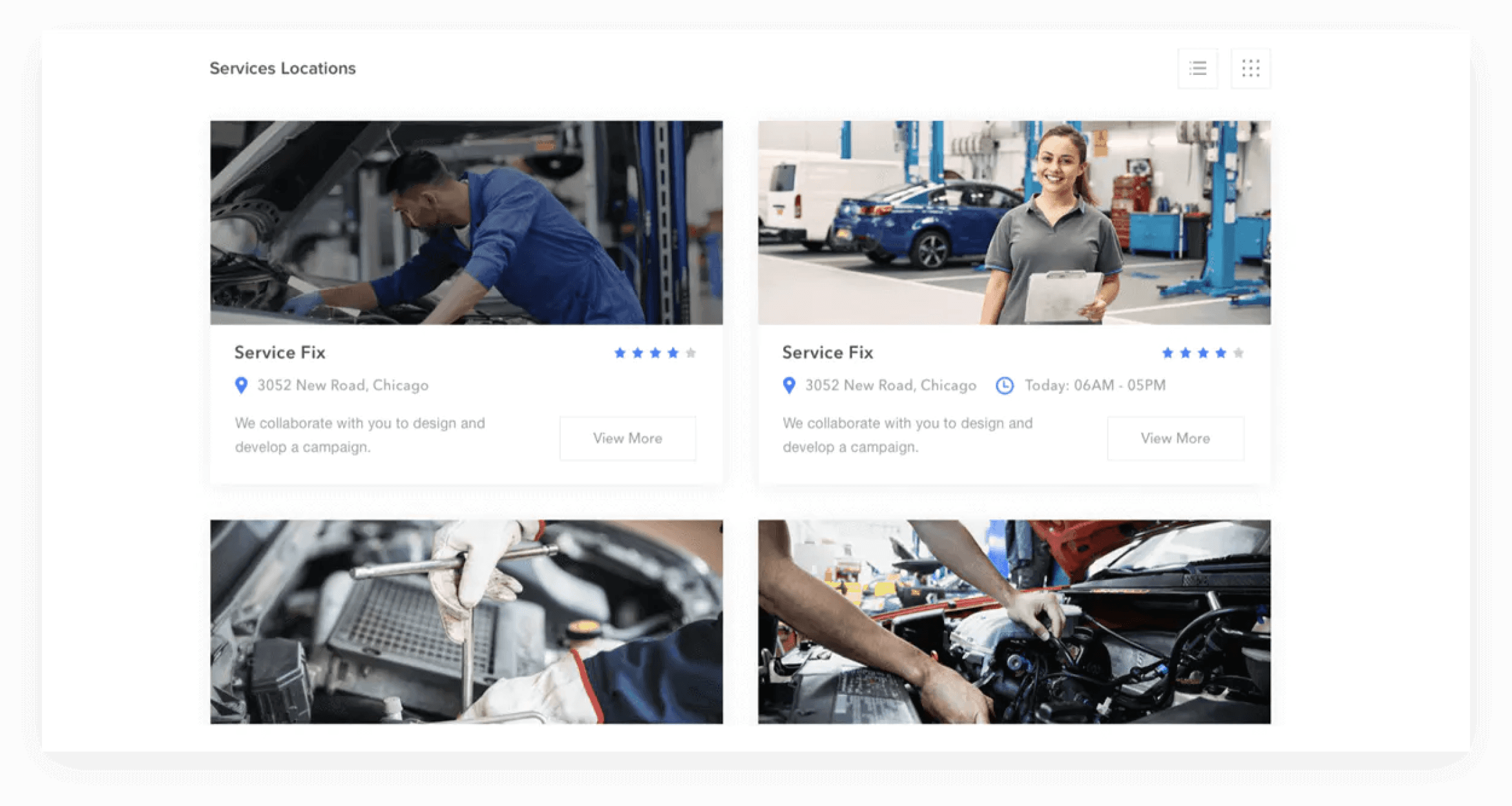 Fixbreakdown service work space