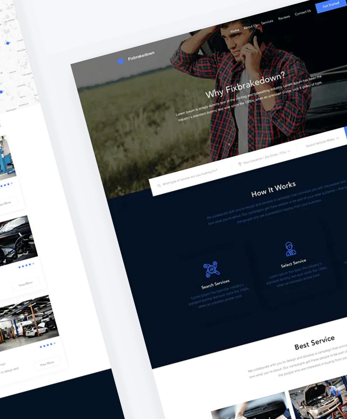 IntellRocket created a responsive website for an advanced vehicle service with a modern design