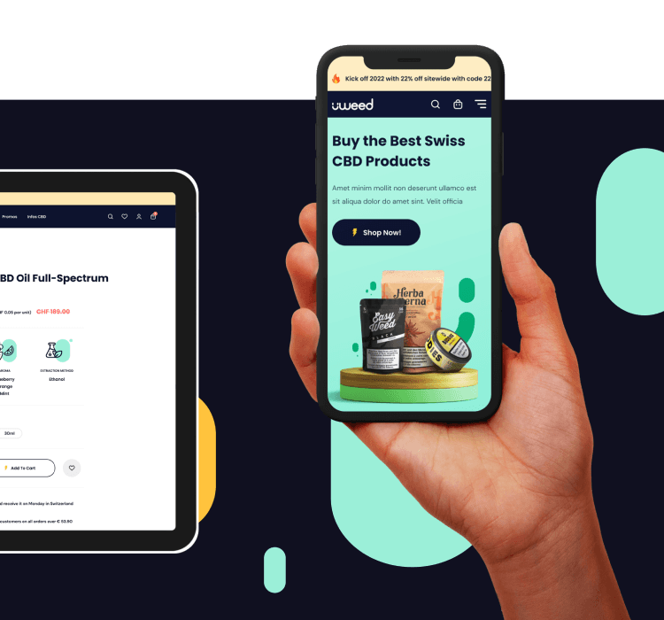 uWeed CBD eCommerce looks fine on all device resolution