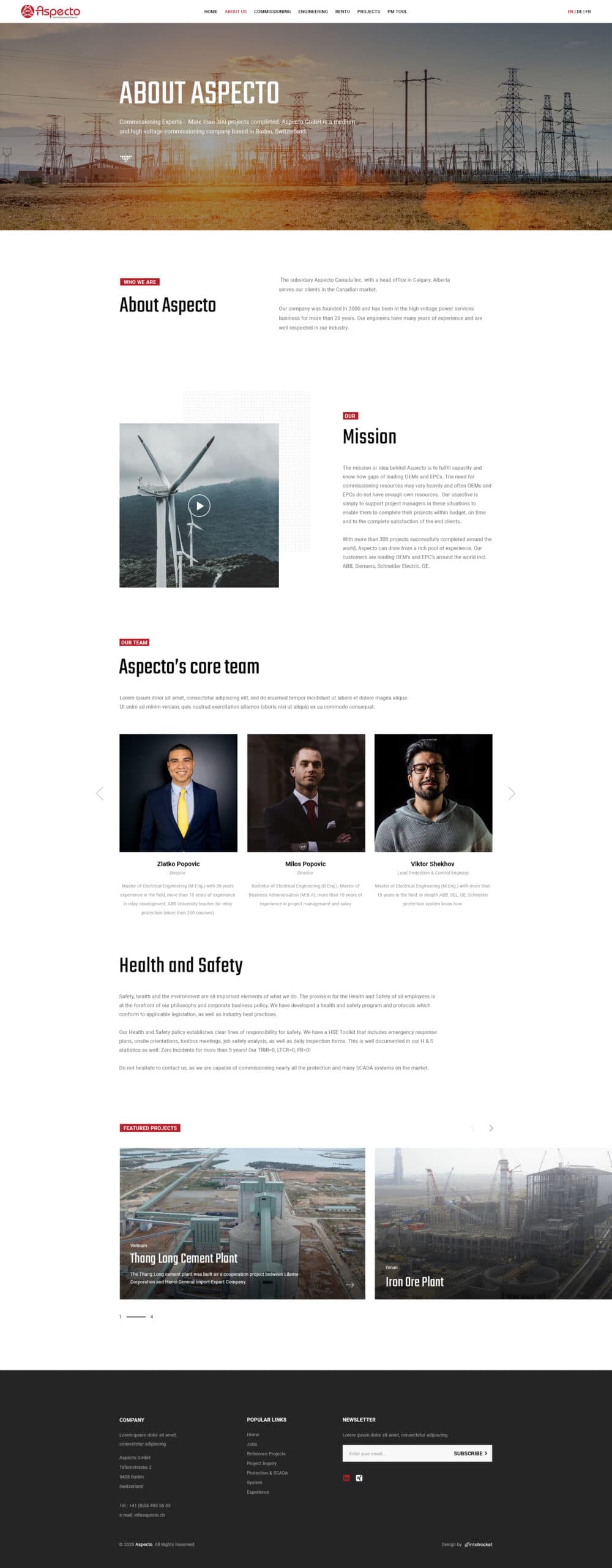 About Page Aspecto after