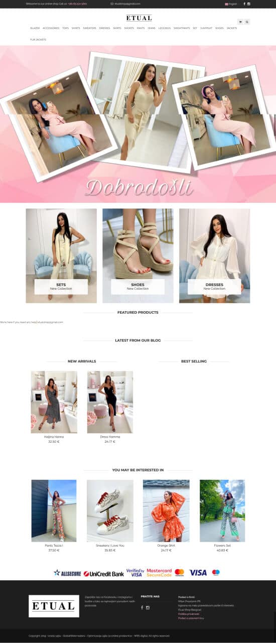 Home Page Etual Shop before