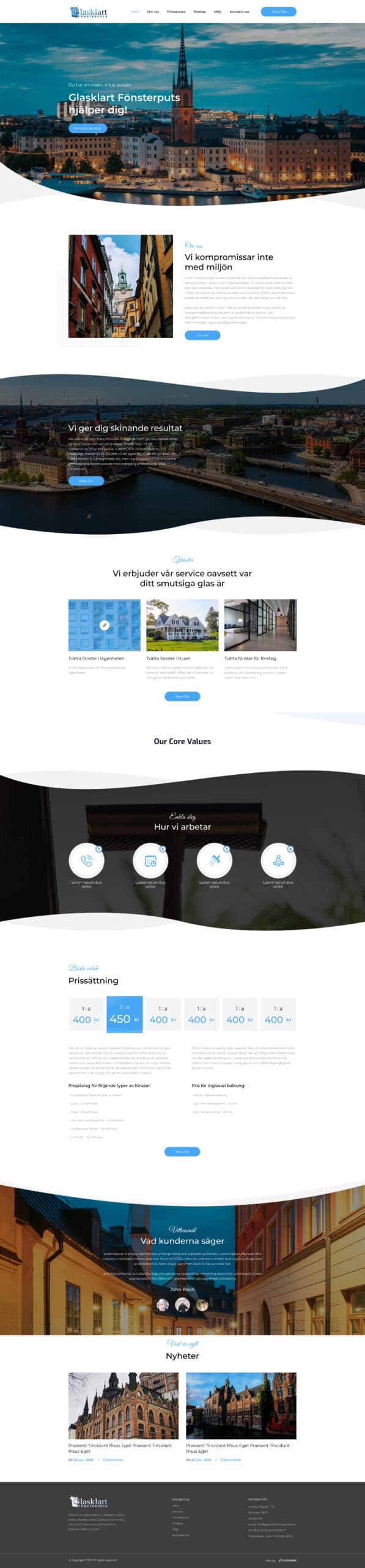 Home Page glassklart after