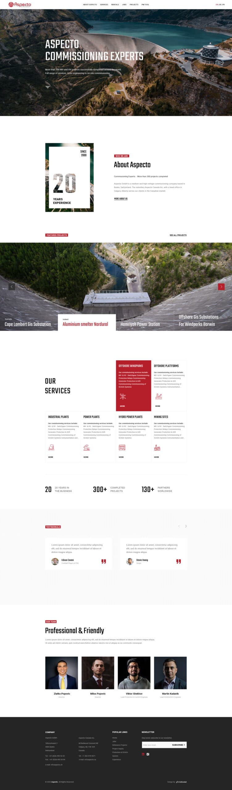 Home page Aspecto after