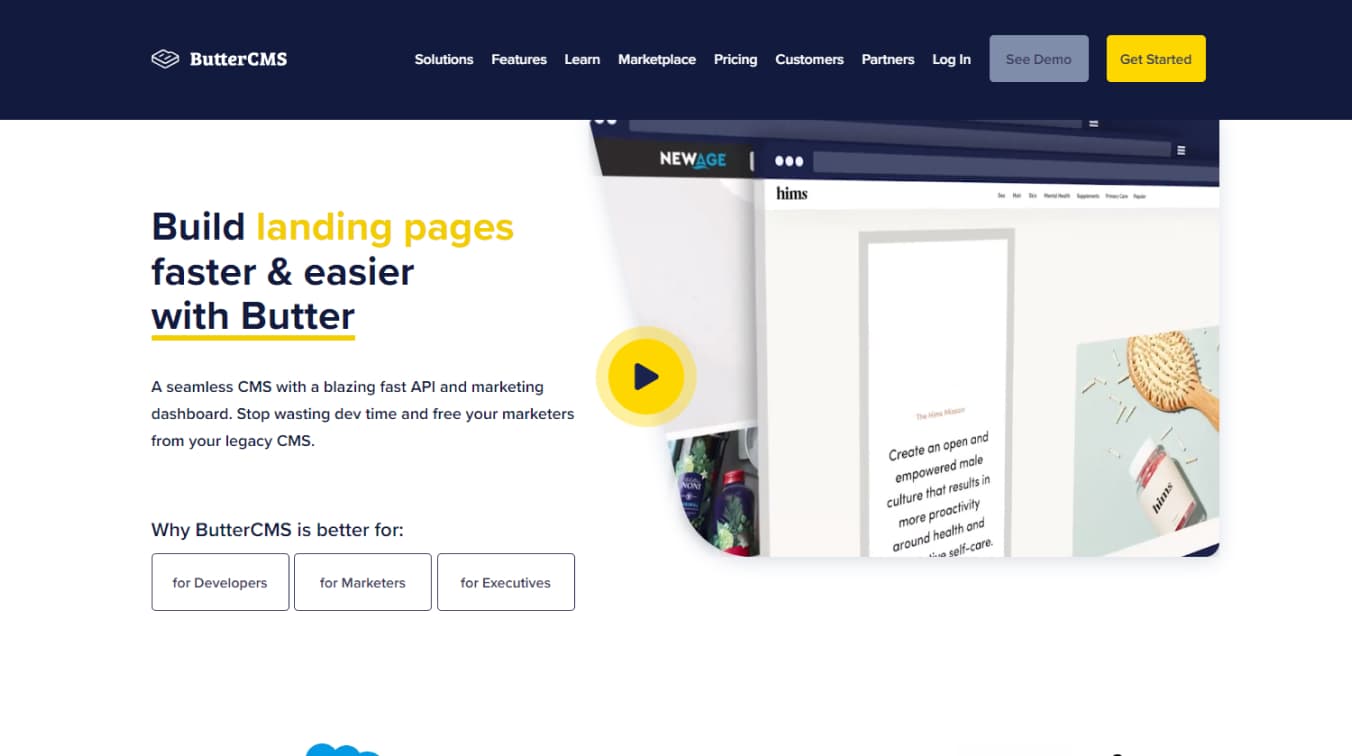 ButterCMS landing page