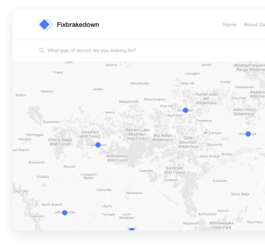 Fixbreakdown service locations on maps mobile