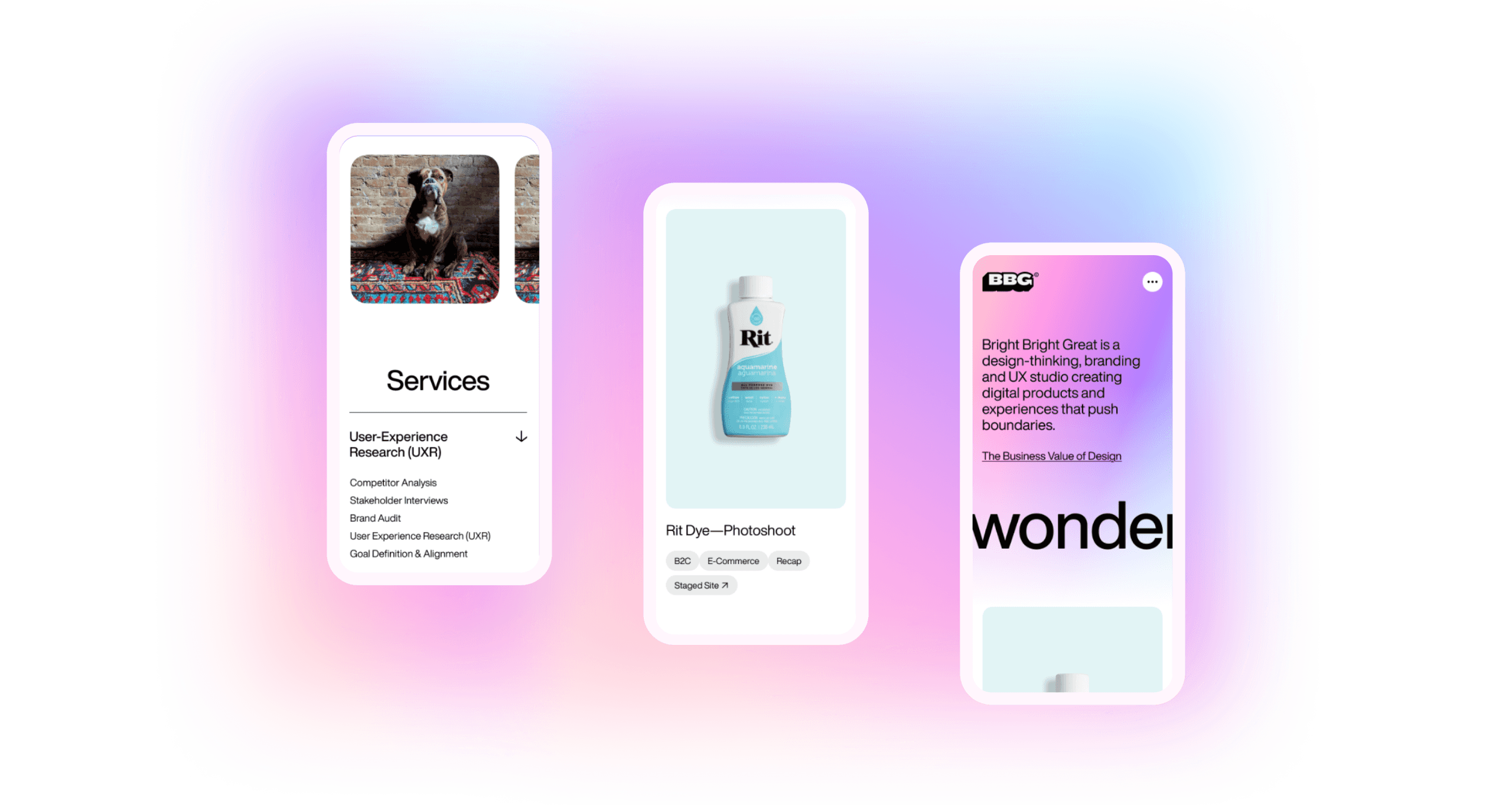 BBG preview mobile website on mobile device