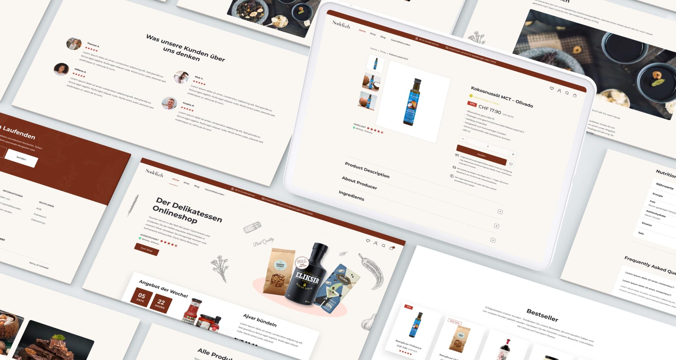 ecommerce wordpress blocks in a mockup web design and development