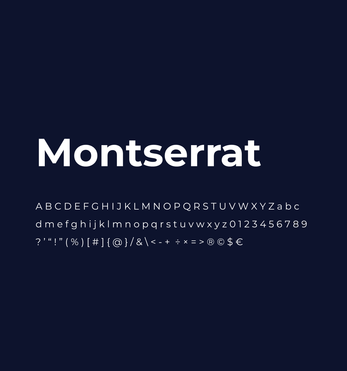 montserrat font used in ecommerce design dark background font in light
