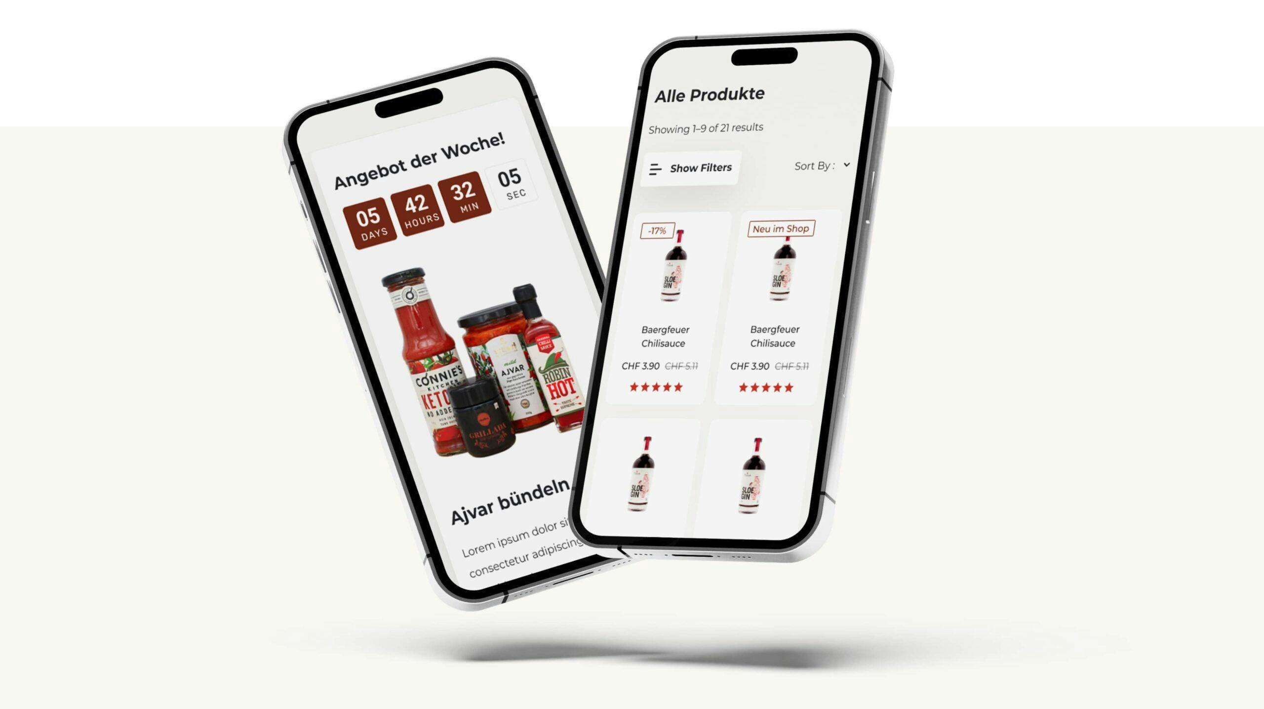 mobile ecommerce homepage design for online on mobile devices